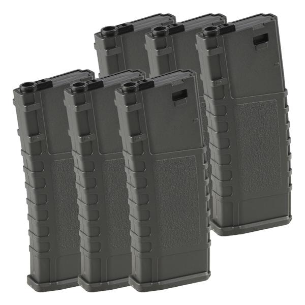 LONEX M4/M16シリーズ用Mid-Capタクティカルマガジン 200連 BK 6pcs