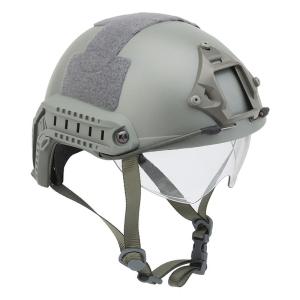 WoSporT FAST PJタイプヘルメット (バイザーゴーグル搭載) OD