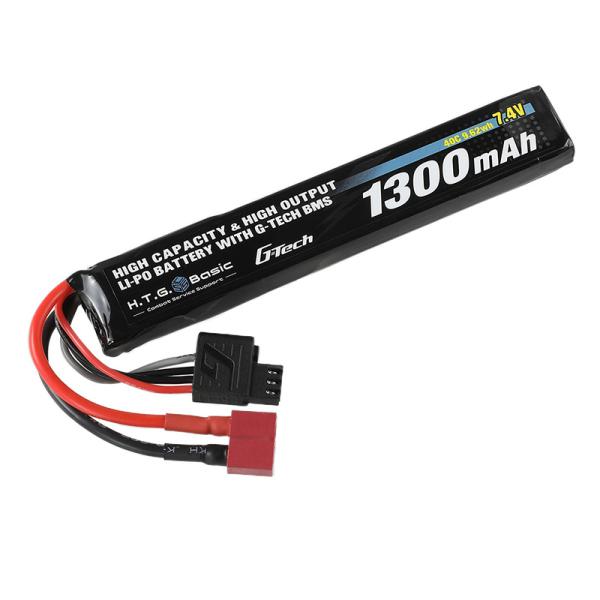 HTGベーシック リポバッテリー 電動ガン用 特許技術使用 (7.4V 1300mAh 40C) ス...