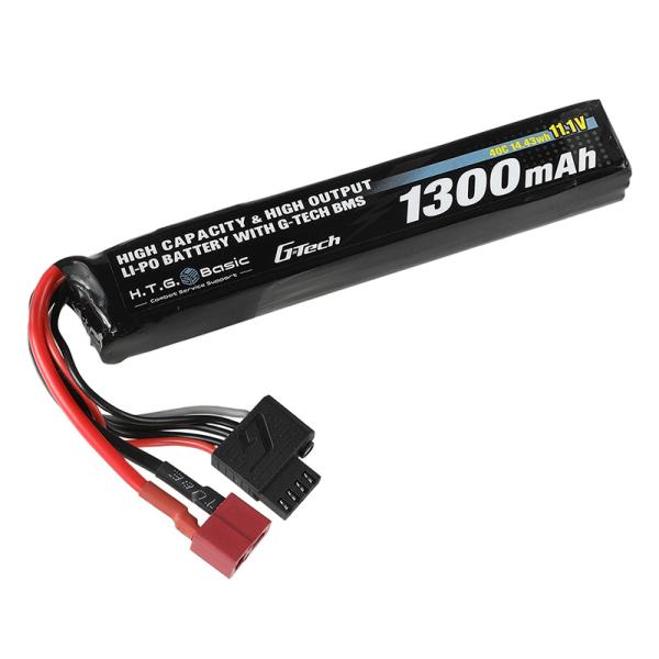 HTGベーシック リポバッテリー 電動ガン用 特許技術使用 (11.1V 1300mAh 40C) ...