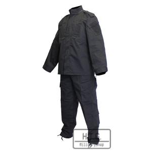 迷彩服 BDU ブラック 上下セット ブーニーハット付属 三点セット SWAT 警察