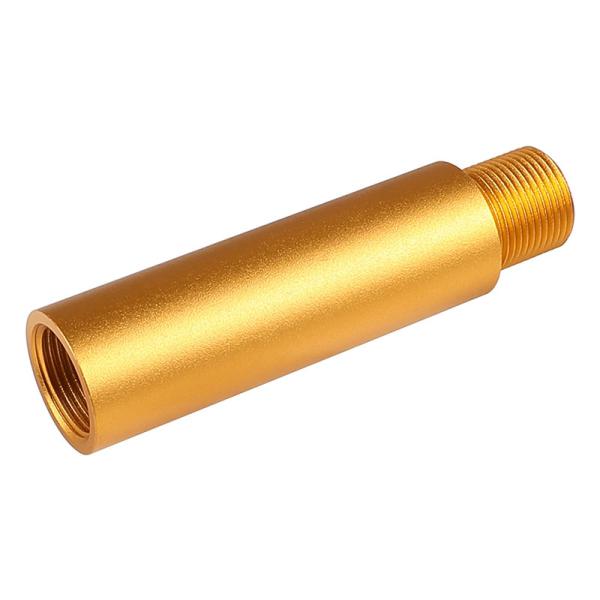 SLONG Airsoft アウターバレルエクステンション (14mm逆ネジ/57mm) GOLD