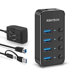 2023アップグレード版 RSHTECH USBハブ 電源 2 in 1 ケーブル 付き4ポート TypeC USB Hub 3.0 アルミ製｜hercules23