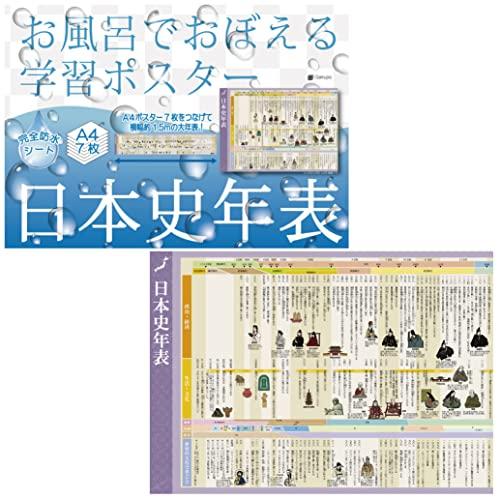 Gakupo お風呂でおぼえる学習ポスター 日本史年表 A4ポスター7枚セット 中学入試 高校入試 ...