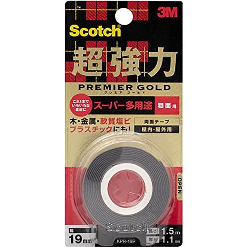 スリーエム(3M) 3M 両面テープ 超強力 スーパー多用途 粗面用 幅19mm 長さ1.5m スコ...