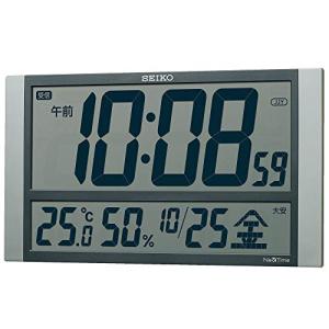 セイコー クロック 掛け時計 オフィスタイプ 電波 デジタル カレンダー 温度 湿度 表示 セイコーネクスタイム 銀色メタリック 本体サイズ:｜hercules23