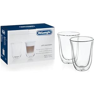 DeLonghi(デロンギ) ダブルウォールグラス ラテマキアート 220ml(2個セット) DWG2S-220 透明