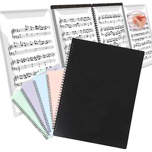 Solf ピティナ支部長監修 楽譜ファイル 4面 書き込める A4 10枚/40面 ピアノ 伴奏 (ブラック無地)1冊｜ヘルクレス ヤフーショップ