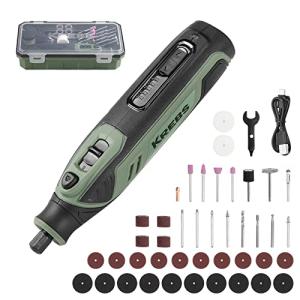 KREBS(クレブス) 充電ミニルーター（リューター）3.6V 2000mAh コードレス 軽量 5段変速 最高25000rpm ビット41点セ
