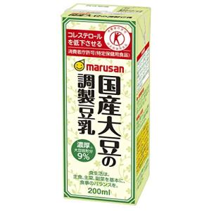 [トクホ]マルサン 国産大豆の調製豆乳 200ml×24本