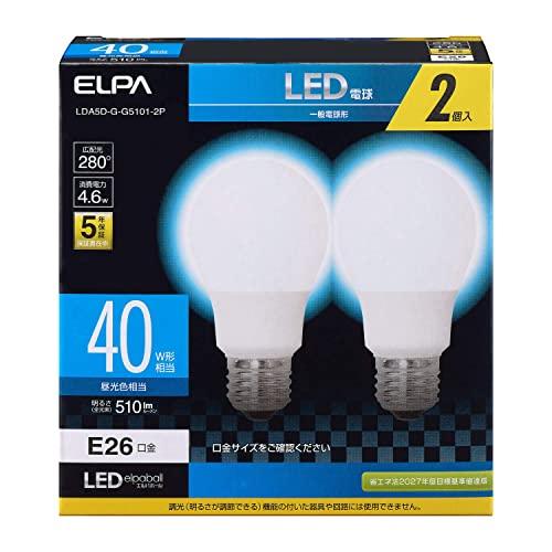 エルパ (ELPA) LED電球A形広配光 E26 昼光色相当 屋内用 2個入 LDA5D-G-G5...