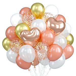 バルーン ローズゴールド ホワイト 30個 風船 ローズゴールド 金 白 ラテックスバルーン 誕生日 飾り ローズゴールド 紙吹雪風船 ローズゴ
