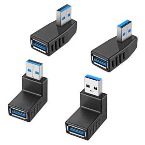 サムコス USB 3.0 アダプタ L型 90度 直角 方向変換アダプター  4個セット  オス×メス 高速 5Gbps Type A (タイプ｜hercules23