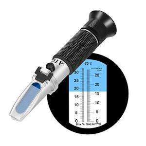 糖度・塩分濃度屈折計 C-Timvasion 手持屈折計 糖度計「BRIX 0-32％」塩分濃度計「 0-28%」2 in 1屈折計 糖分と塩分｜hercules23