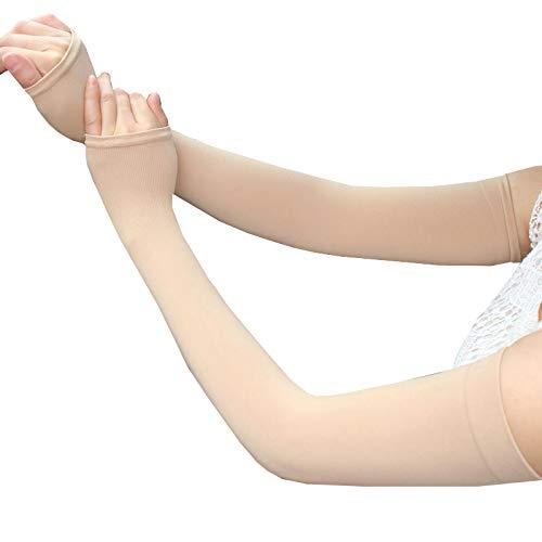 [BEYANE] レディース ベージュ 肌色 タトゥー 隠し アームカバー 無地 アームウォーマー ...