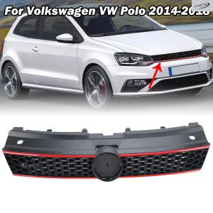 並行輸入品 フォルクスワーゲン VW ポロ 2014-2018 用フロントバンパーグリル GITスタイル ABSカーアクセサリー ハニカムメッシュレーシンググリル