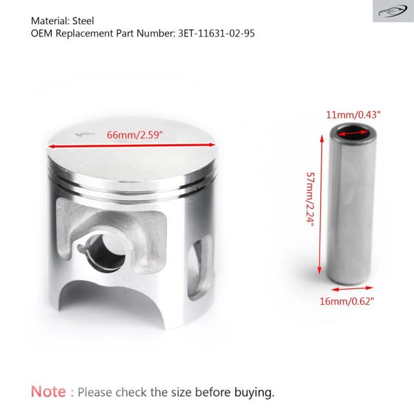 並行輸入品 Artudatech ボアサイズ STD 66mm ピストンキット ヤマハ DT200R...