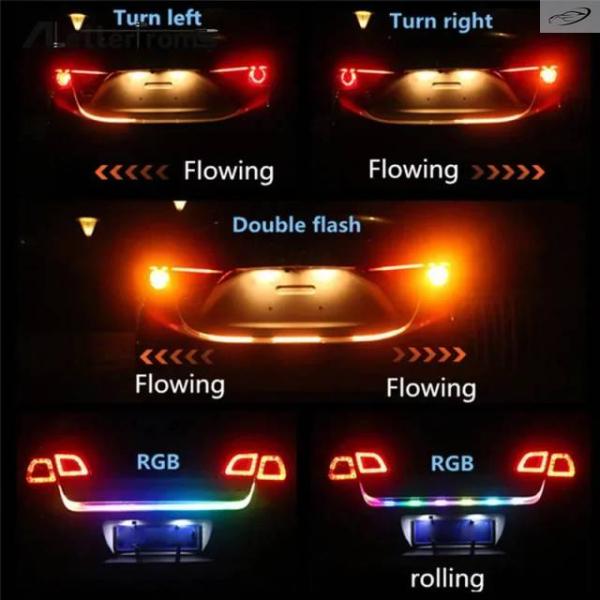 並行輸入品 12V 1.2M RGB 車用リアトランクテールライト ダイナミックストリーマー リバー...