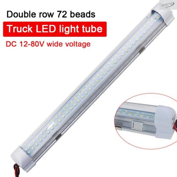 並行輸入品 12V 72LED 車内ライトストリップバーランプ バン バス キャラバン オン/オフス...