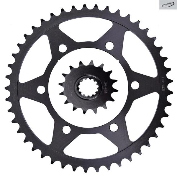 並行輸入品 525 16T 45T フロントリアスプロケットヤマハ FZ-07 トレーサー XSR ...