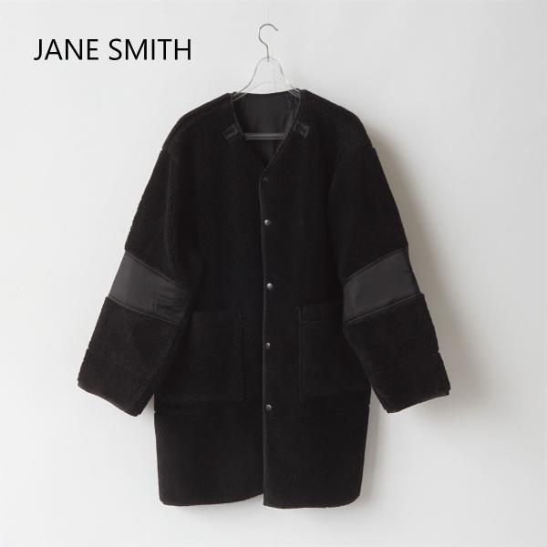 JANE SMITH｜ジェーンスミス Polyester boa V-neck no coller ...