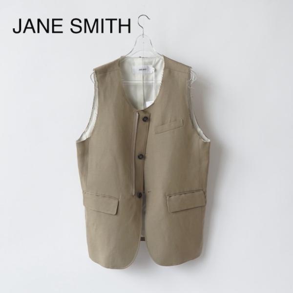JANE SMITH/ジェーンスミス・RAYON LINEN NO SLEEVE JACKET VE...