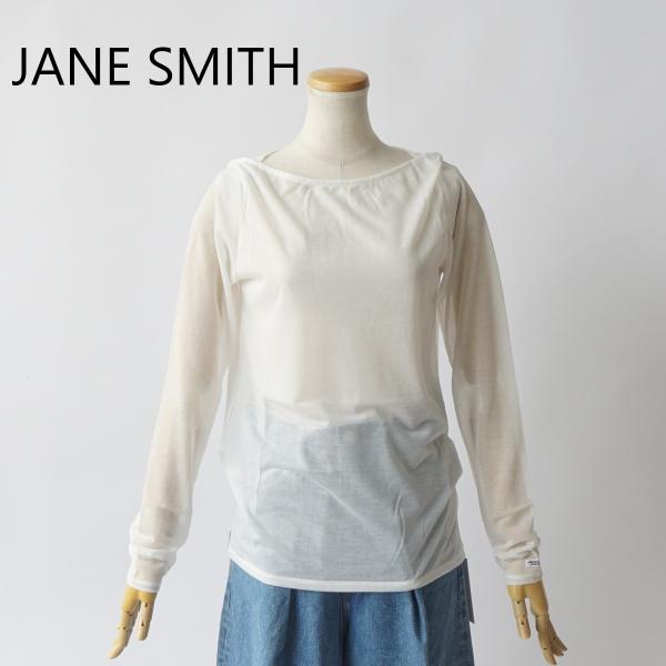 JANE SMITH/ジェーンスミス Cotton sheer boat neck pullover...