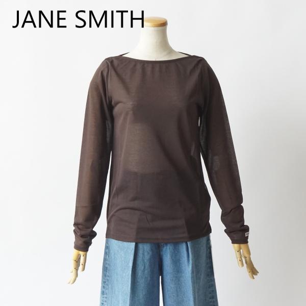 JANE SMITH/ジェーンスミス Cotton sheer boat neck pullover...
