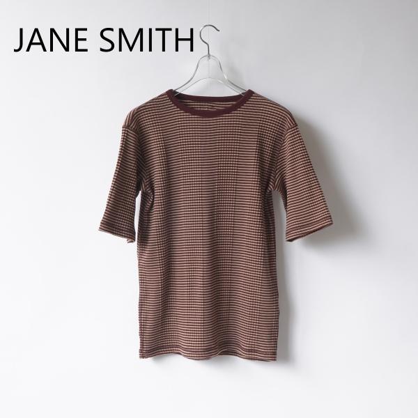 JANE SMITH/ジェーンスミス・Cotton Random Border Rib Crewne...