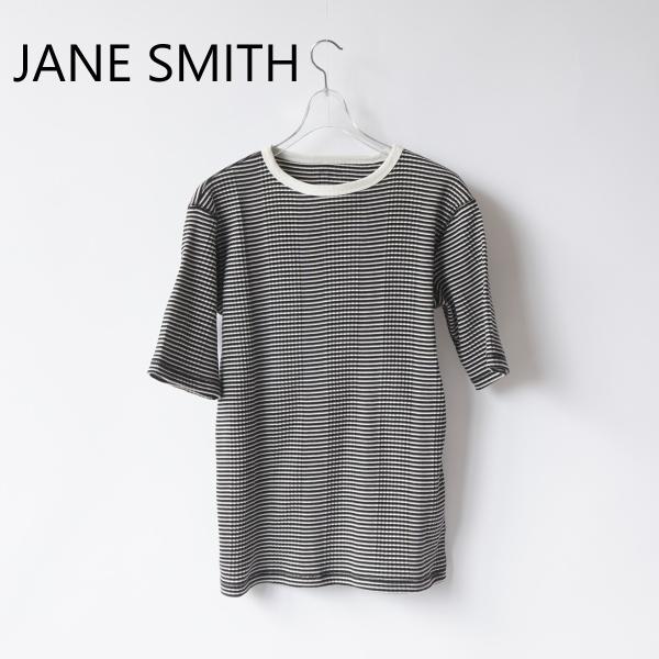 JANE SMITH/ジェーンスミス・Cotton Random Border Rib Crewne...