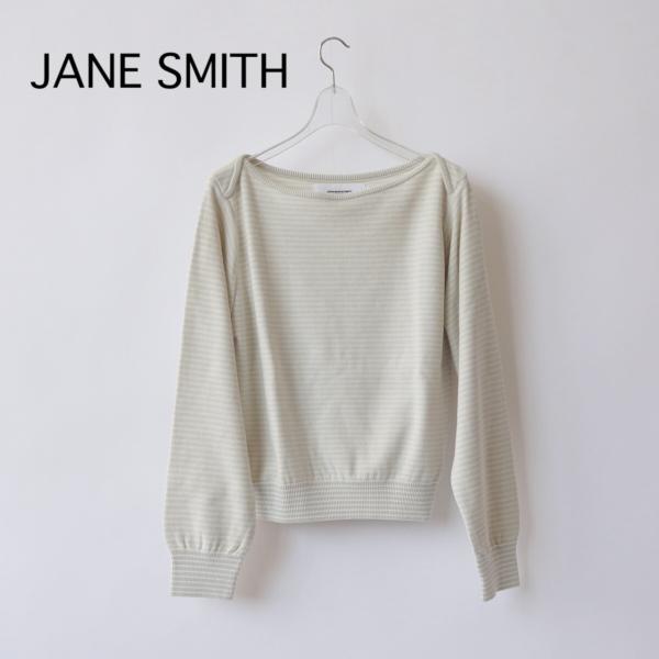 JANE SMITH/ジェーンスミス・12G COTTON BORDER BOAT NECK KNI...