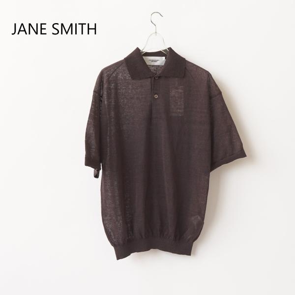 JANE SMITH/ジェーンスミス・16G Linen Nylon Sheer Knit Polo...