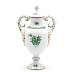 ヘレンド 花瓶 アポニーグリーン 手描き 磁器 花器 花活け ハンガリー ヘレンド 花瓶 アポニーグリーン 手描き 磁器製 花活け 飾り壺