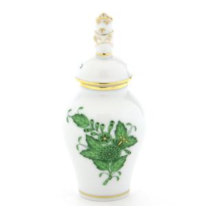 ヘレンド 花瓶 アポニーグリーン 手描き 磁器 花器 花活け ハンガリー ヘレンド 花瓶(ミニ)アポニーグリーン 手描き 磁器 花器 花活け