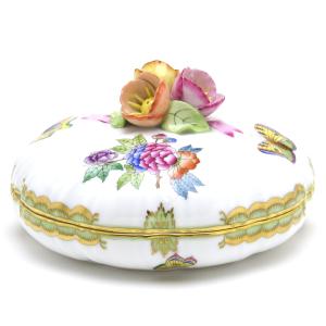 ヘレンド（HEREND） ハート形小物入れ(高さ:9cm) ヴィクトリアブーケ