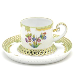 ヘレンド ティーカップ ヴィクトリアブーケ (1) 透かし彫り ハンドメイド 紅茶碗皿 Herendの商品画像
