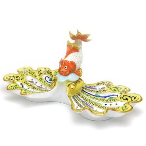 ヘレンド（HEREND） 掛け時計(直径:28.5cm) ロスチャイルドバード(2