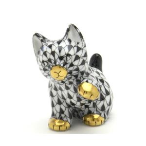 ヘレンド（HEREND） ねこ置物(高さ:4.3cm) 手招き猫(ミニ)(15512/VHNM 