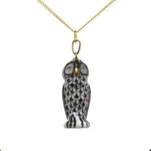 ヘレンド（HEREND） 梟置物(高さ:29.5cm) 本の上のフクロウ(L)(05079