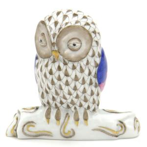 ヘレンド（HEREND） 梟置物(高さ:29.5cm) 本の上のフクロウ(L)(05079