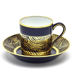 セーブル コーヒーカップ カラーブル 24K金彩(No.72) ファットブルー