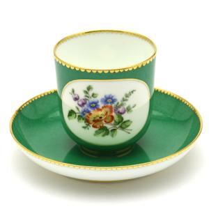 セーブル 希少 コーヒーカップ(5) カラーブル(V) 18世紀の花文様 フランス製 Sevres｜herend-met