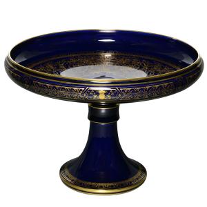 セーブル 深皿 クープ クラウデットブルー 24K金彩装飾(No.844