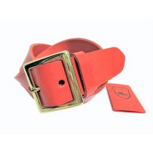 栃木レザーベルト プレーンバックル 赤 ヴィンテージ調バックル 本革