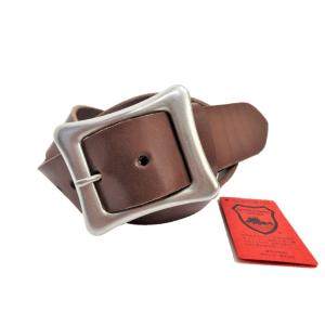 真鍮製八角バックル 栃木レザーベルト 黒 40mm幅 本革 日本製 牛革