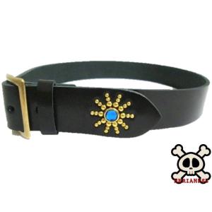 真鍮製バックル 栃木レザー エンドオンリー 真鍮スタッズベルト 黒