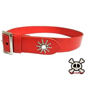 栃木レザー エンドオンリー スタッズベルト 赤 レッドスポッツ 日本製