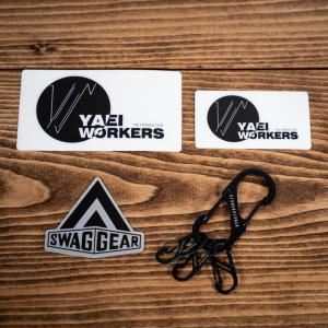 SWAGGEARステッカー yaeiworkers ヤエイワーカーズ カラビナセット シール ワンポイント アクセサリー キャンプ アウ｜hermanherman