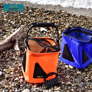 バケツ 折り畳み 釣り スカリ ロープ付き 活かし水汲み