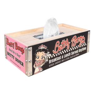 BETTY BOOP ベティブープ ウッド ティッシュケース ボックス 木製 ティッシュケースカバー...